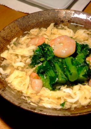 菜の花と海老の冷製卵餡かけ-レシピのメイン写真