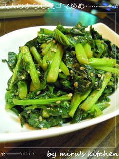 大人の為のからし菜ゴマ炒め*´3`)ノ-レシピのメイン写真