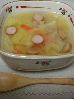 うちスープ♪キャベツ&ウインナー-レシピのメイン写真