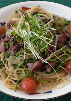 ホタルイカと壬生菜のスパゲッティ-レシピのメイン写真