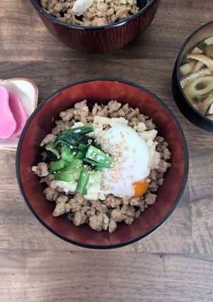 甘酒みそ風味の鶏そぼろ丼-レシピのメイン写真