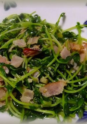 豆苗とベーコンのペペロン炒め-レシピのメイン写真