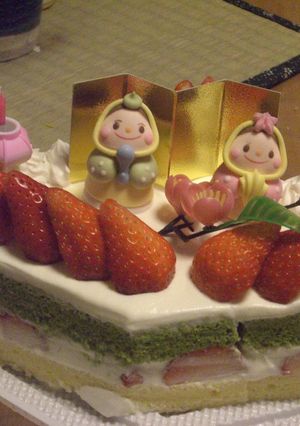 菱形三段　ひな祭り　ケーキ-レシピのメイン写真