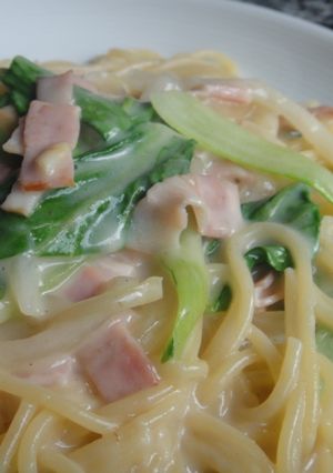 米粉★チンゲン菜ベーコンのクリームパスタ-レシピのメイン写真