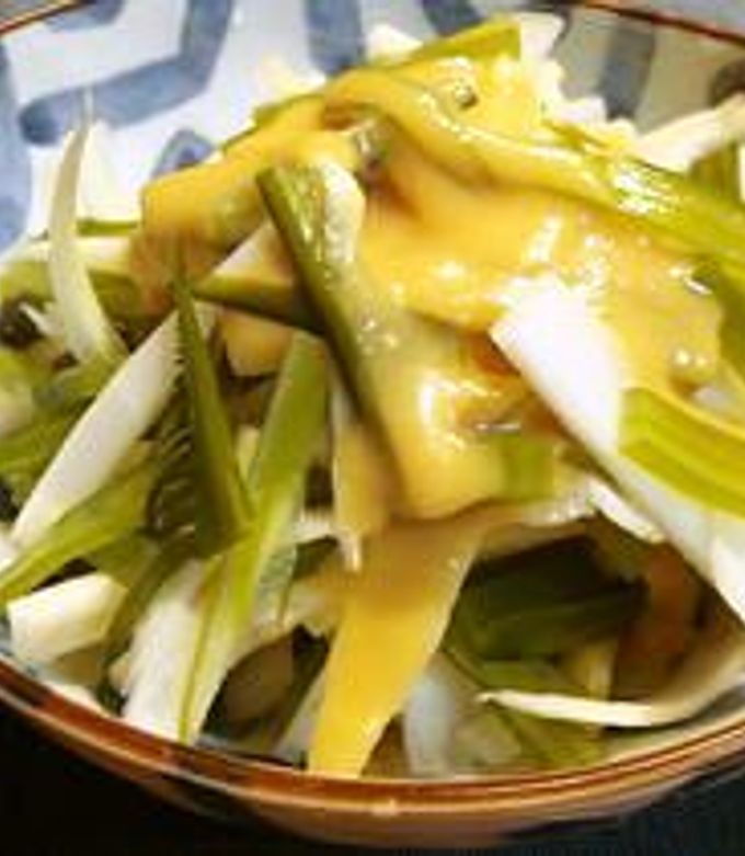 ◆うどと三陸産茎ワカメの辛子酢みそ和え◆-レシピのメイン写真