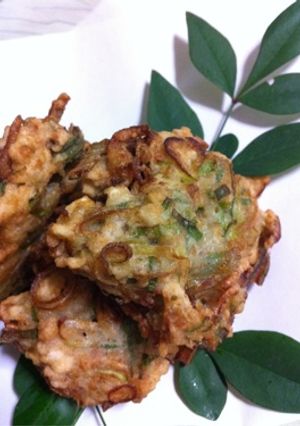 超簡単...5分..ねぎとひき肉かき揚げ-レシピのメイン写真