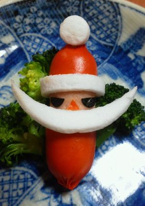 ウインナーで白ヒゲサンタ☆キャラ弁おかず-レシピのメイン写真