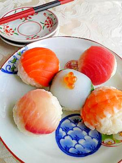カラフル♪ひとくち手まり寿司-レシピのメイン写真