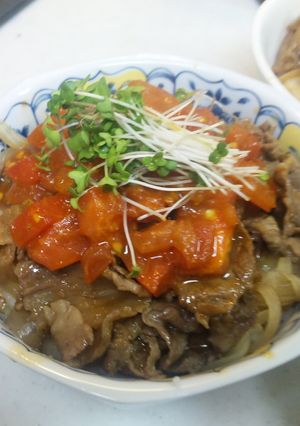 牛トマ丼-レシピのメイン写真