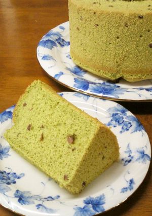 ♡抹茶ミルク小豆シフォン♡-レシピのメイン写真