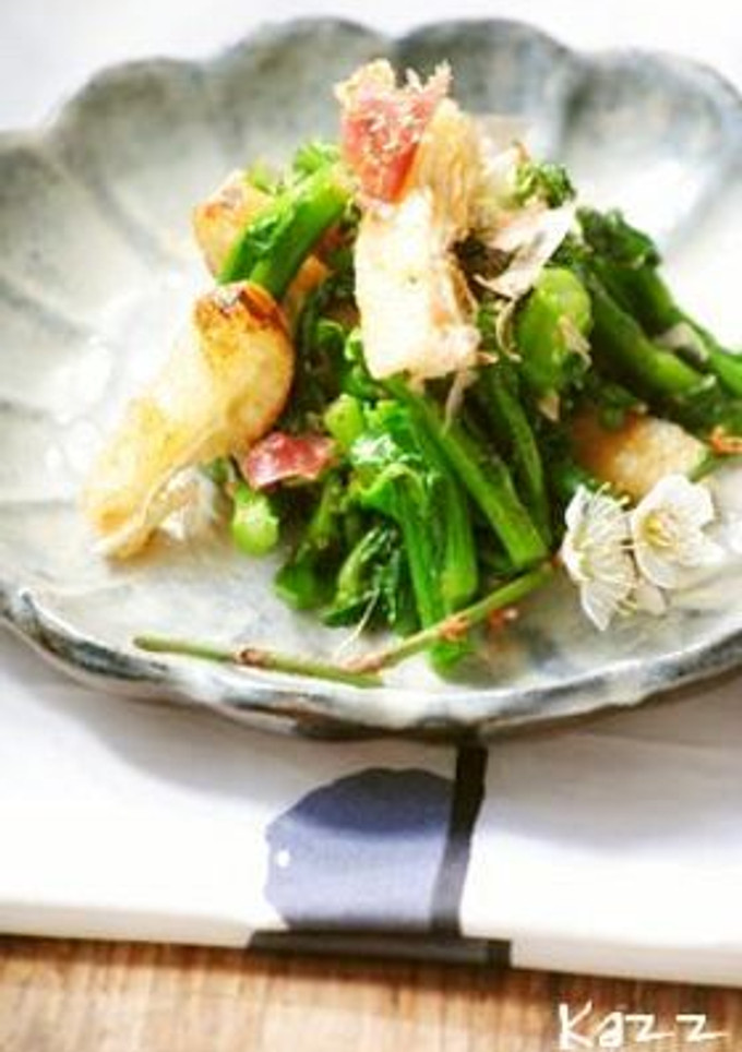 菜の花と焼き薄揚げの梅みりん和え-レシピのメイン写真