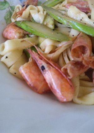 パスタ:甘えびとアスパラ和え-レシピのメイン写真