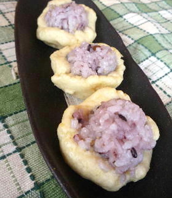 スチーマーでふっくら　赤飯饅頭風-レシピのメイン写真
