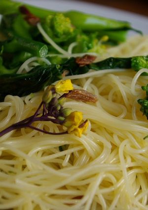 ターサイのなばなと塩かつおのパスタ-レシピのメイン写真