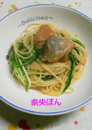 シャキシャキ水菜と照り焼きチキンのパスタ-レシピのメイン写真
