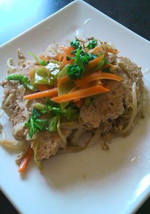 鶏ミンチともやしの寄せ焼き-レシピのメイン写真