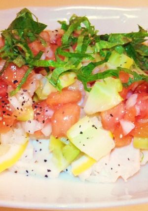 春色♫キラキラ鶏カルパッチョ-レシピのメイン写真