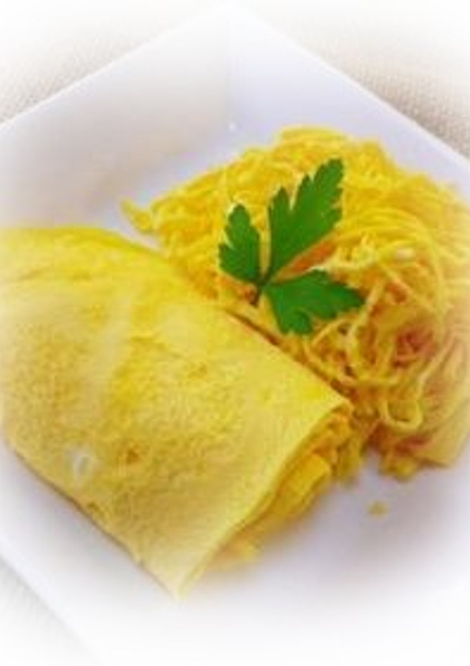 * レンジで簡単 ❤薄焼き卵de錦糸卵♪-レシピのメイン写真