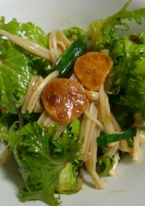 わさび菜とえのきの食べるラー油和え-レシピのメイン写真