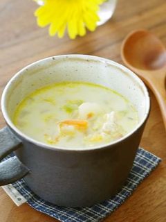 カレー風味♥鶏ミンチのミルクスープ-レシピのメイン写真