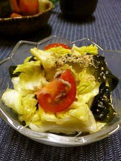 キャベツとわかめの酢の物 胡麻じゃこ風味-レシピのメイン写真