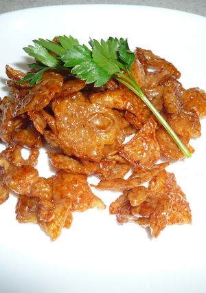 おいしい節約おつまみ☆鶏皮の甘辛だれ焼き-レシピのメイン写真