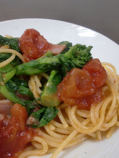 菜の花のトマトパスタ-レシピのメイン写真