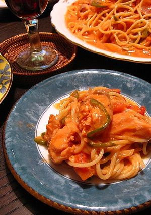 塩鮭のトマトクリームスパゲッティー-レシピのメイン写真