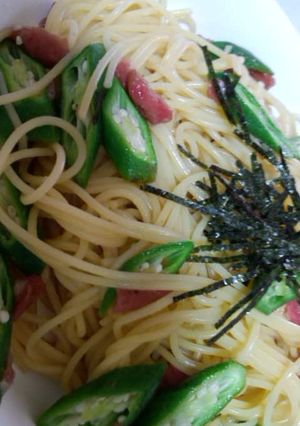 梅とオクラの和風パスタ-レシピのメイン写真
