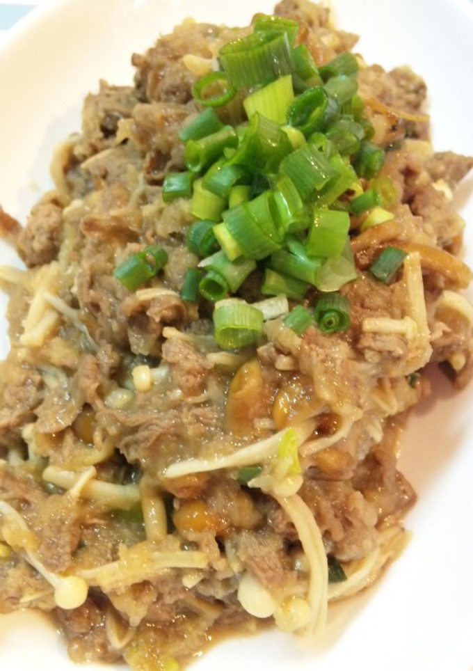 ☆牛肉とキノコのさっぱりおろし炒め煮☆-レシピのメイン写真