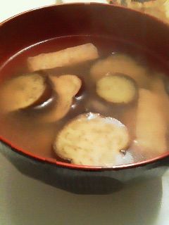 なすと油揚げの味噌汁-レシピのメイン写真