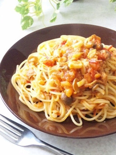 生トマトで*ツナと茸のパスタ-レシピのメイン写真