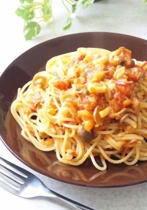 生トマトで＊ツナと茸のパスタ-レシピのメイン写真