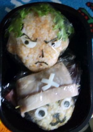 キャラ弁☆ワンピースのゾロ&チョッパー-レシピのメイン写真