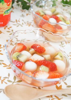 アセロラドリンクでフルーツ白玉✿-レシピのメイン写真
