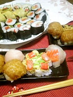簡単♪お家で手鞠寿司&海苔巻き♪-レシピのメイン写真