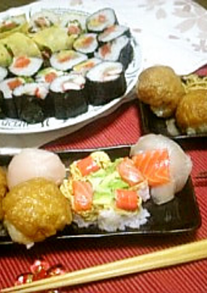 簡単♪お家で手鞠寿司＆海苔巻き♪-レシピのメイン写真