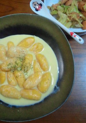 ﾊﾟｽﾀ･ﾆｮｯｷに豆乳ｸﾘｰﾑｿｰｽ-レシピのメイン写真