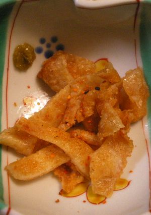 鶏皮カリカリ♪ゆずこしょう添え-レシピのメイン写真