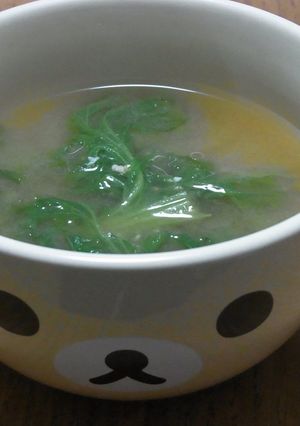 わさび菜のお味噌汁-レシピのメイン写真