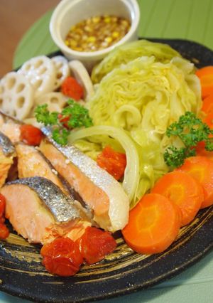 鮭と野菜のさっぱり蒸し-レシピのメイン写真