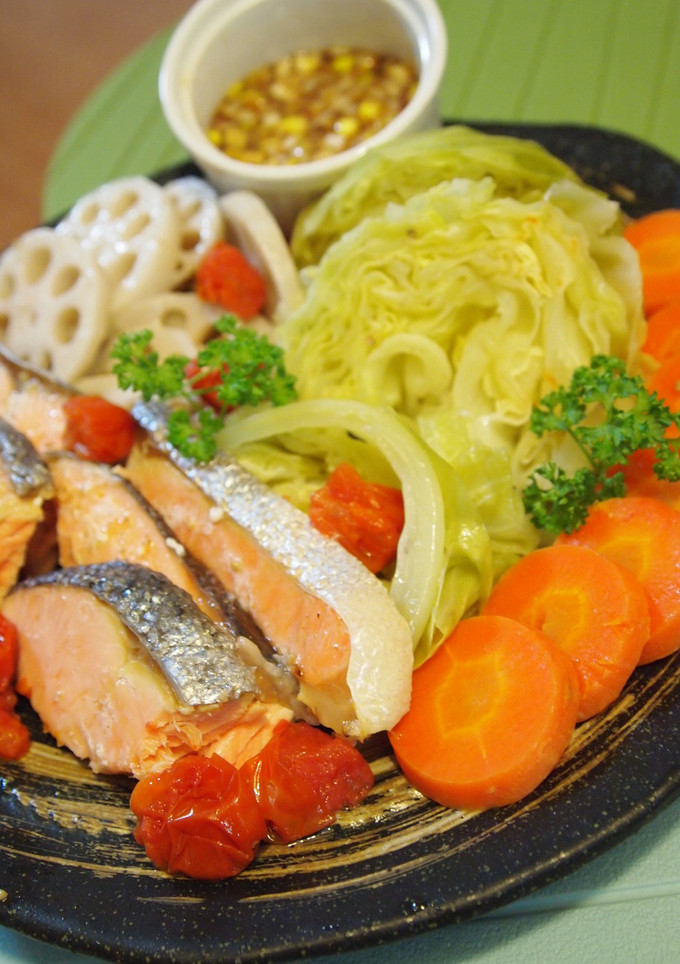 鮭と野菜のさっぱり蒸し-レシピのメイン写真
