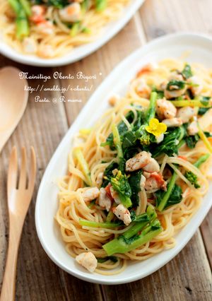 鯛と菜の花の彩り春パスタ♪-レシピのメイン写真