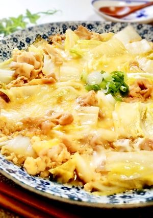 とろ〜り♪白菜と豚のチーズ卵とじ-レシピのメイン写真