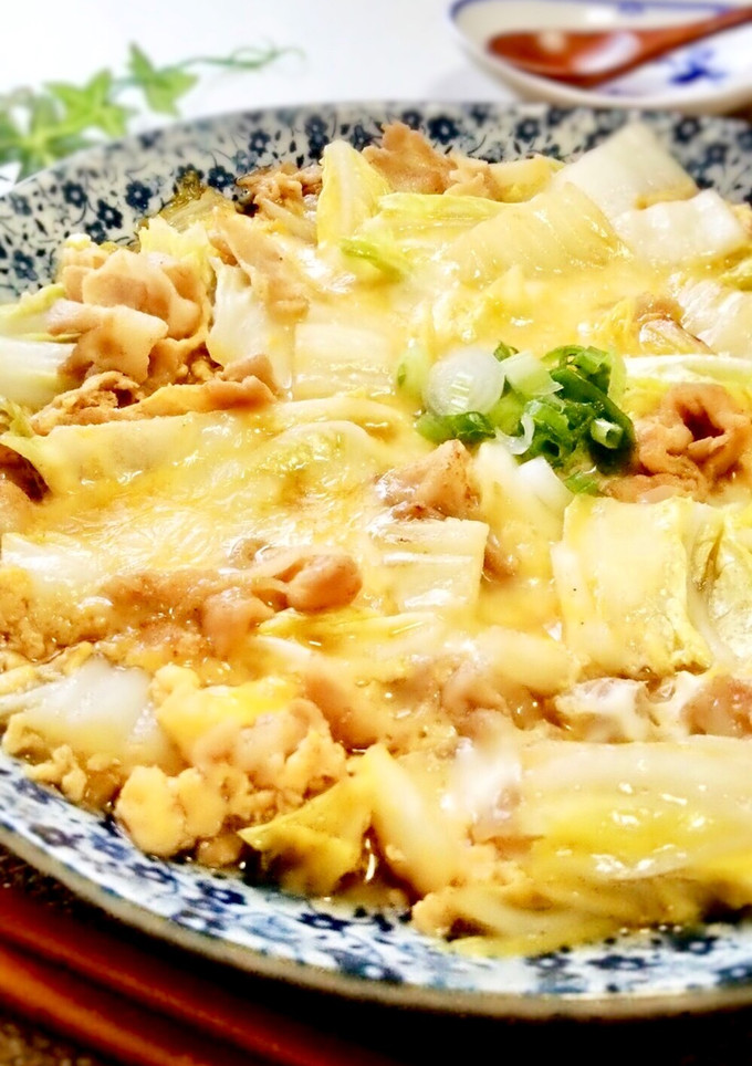 とろ〜り♪白菜と豚のチーズ卵とじ-レシピのメイン写真