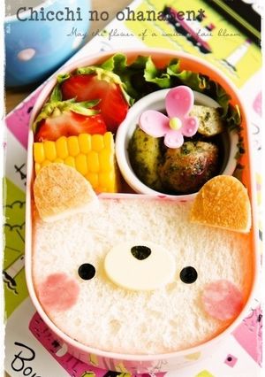 キャラ弁＊ パンdeくまちゃん♥ by ちっち♡ 【クックパッド】 簡単