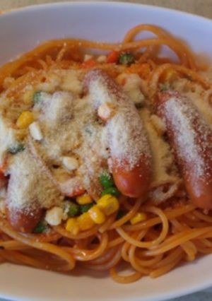 中華鍋だけで作る簡単ナポリタン-レシピのメイン写真
