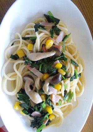 バター風味のほうれん草パスタ-レシピのメイン写真