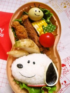 キャラ弁★簡単スヌーピーおにぎり-レシピのメイン写真