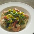 菜の花と海老のアンチョビクリームパスタ